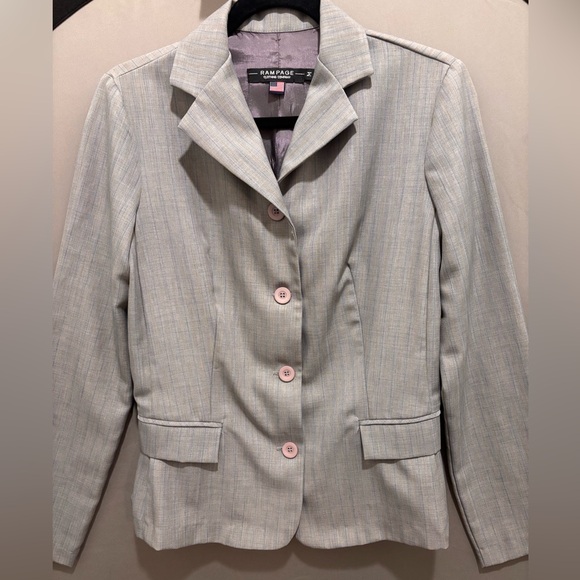Vintage 90’s Rampage Women's Gray Blazer- Size Medium - Picture 2 of 5